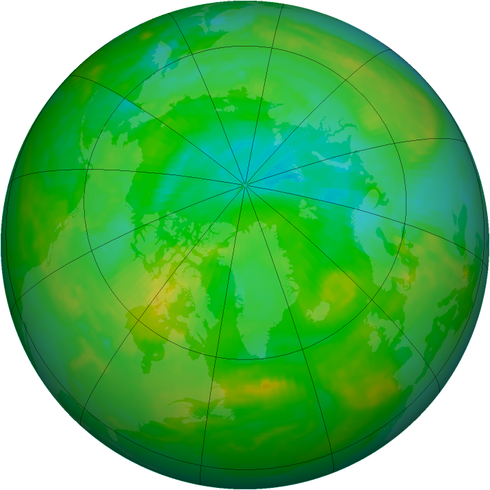 Arctic ozone map for 30 July 1981